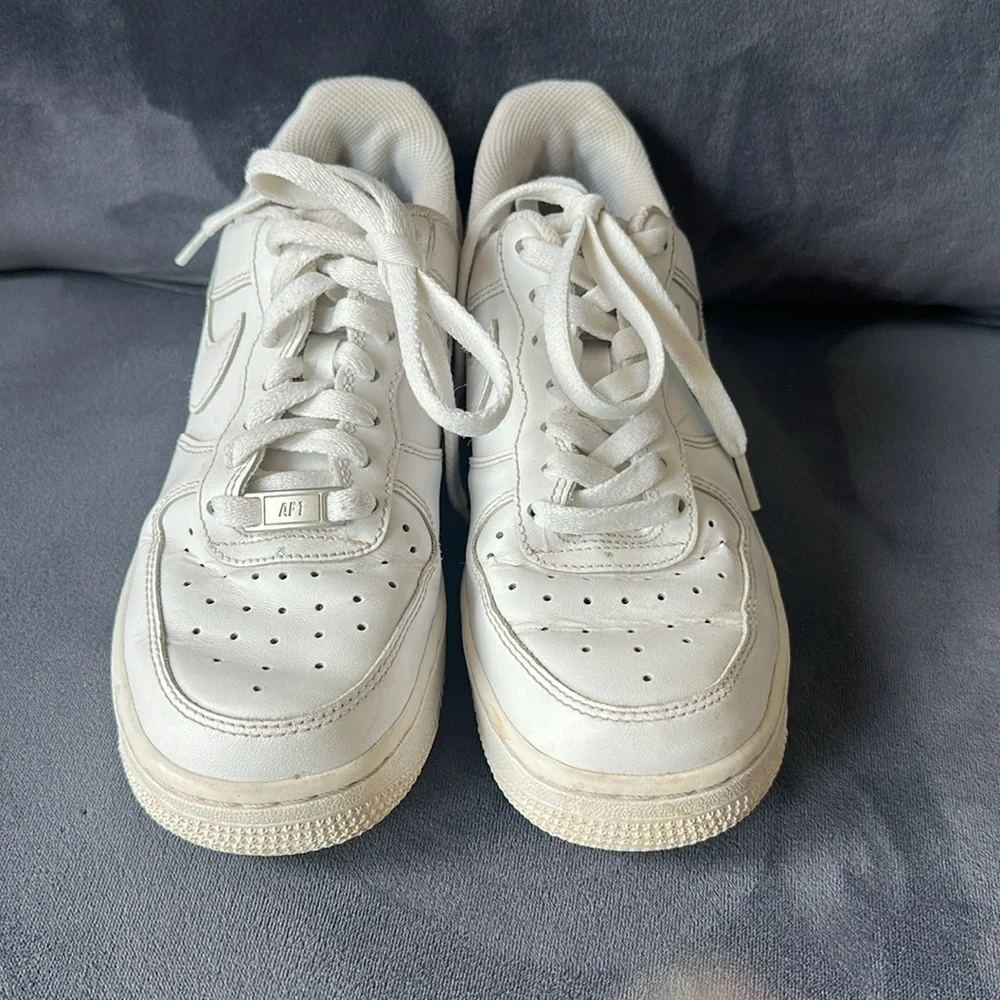 NIKE AIR FORCE 1 Shoes Youth 6.5 Triple White Sneakers